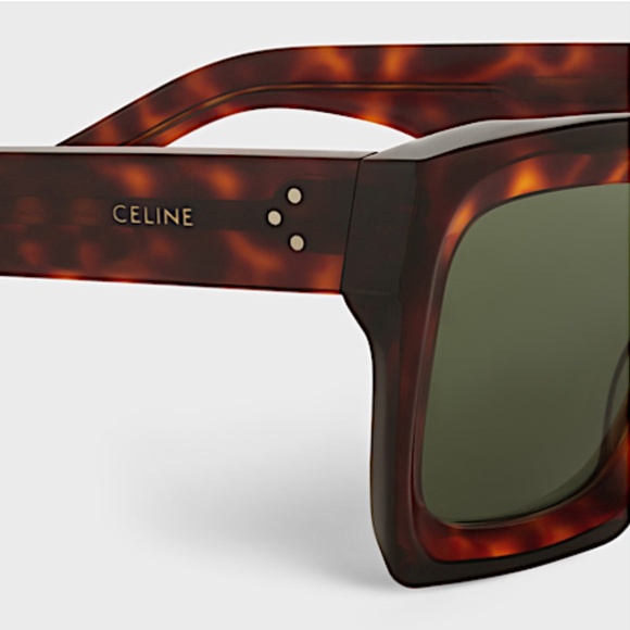CELINE 55mm  Rectangular Women\'s RED HAVANA Sunglasses main image 8